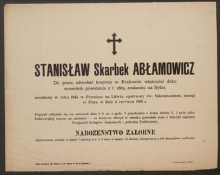 Zdjęcie powstańca styczniowego Stanisław Abłamowicz