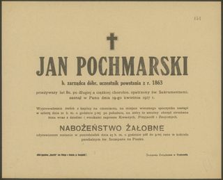 Zdjęcie powstańca styczniowego Jan Pochmarski