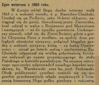 Zdjęcie powstańca styczniowego Stanisław Choiński