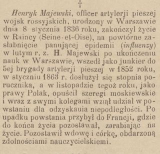 Zdjęcie powstańca styczniowego Henryk Majewski