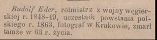Zdjęcie powstańca styczniowego Rudolf Eder
