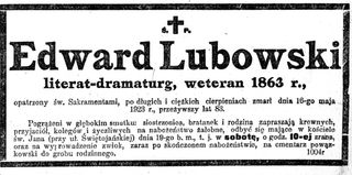 Zdjęcie powstańca styczniowego Edward Lubowski