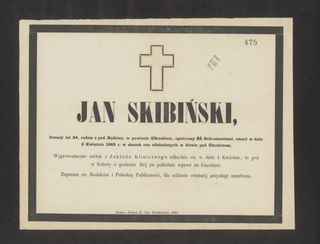 Zdjęcie powstańca styczniowego Jan Skibiński