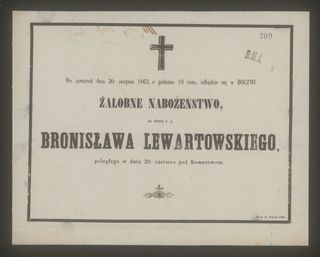 Zdjęcie powstańca styczniowego Bronisław Lewartowski