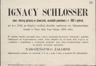 Zdjęcie powstańca styczniowego Ignacy Schlosser