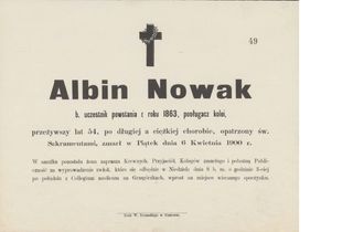 Zdjęcie powstańca styczniowego Albin Nowak