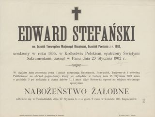 Zdjęcie powstańca styczniowego Edward Gabriel Józef  Stefański