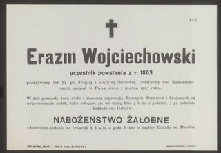 Zdjęcie powstańca styczniowego Erazm Adam  Wojciechowski 