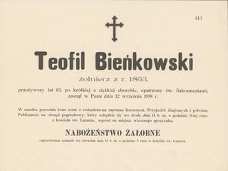 Zdjęcie powstańca styczniowego Teofil Bieńkowski 