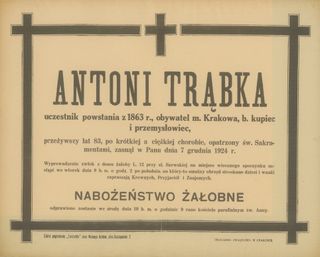 Zdjęcie powstańca styczniowego Antoni  Trąbka