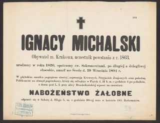 Zdjęcie powstańca styczniowego Ignacy  Michalski 