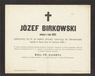 Zdjęcie powstańca styczniowego Józef Birkowski