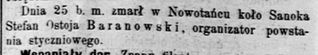 Zdjęcie powstańca styczniowego Stefan Baranowski