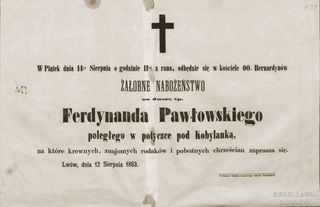 Zdjęcie powstańca styczniowego Ferdynand Pawłowski