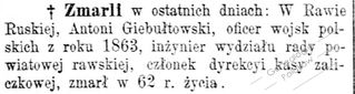 Zdjęcie powstańca styczniowego Antoni Giebułtowski