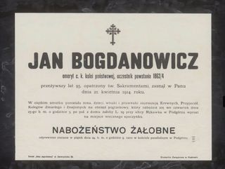 Zdjęcie powstańca styczniowego Jan Bogdanowicz