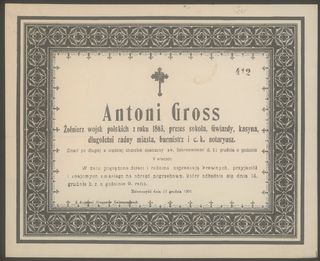 Zdjęcie powstańca styczniowego Antoni Gross 