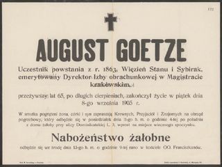 Zdjęcie powstańca styczniowego August Goetze