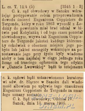 Zdjęcie powstańca styczniowego Eugeniusz Coppieters de Tergonde