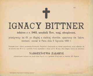 Zdjęcie powstańca styczniowego Ignacy  Bittner 