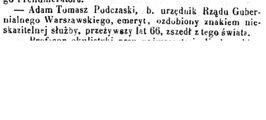 Podczaski Tomasz Adam ( - 1853) 