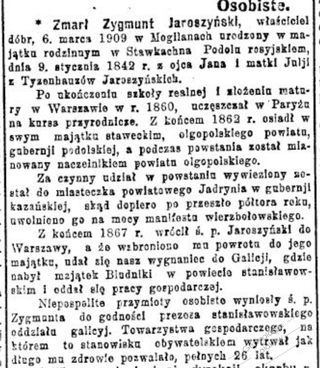 Zdjęcie powstańca styczniowego Zygmunt Jaroszyński