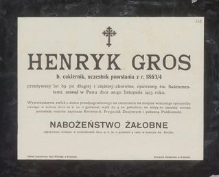 Zdjęcie powstańca styczniowego Henryk Gros