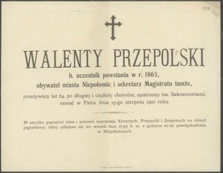 Zdjęcie powstańca styczniowego Walenty Przepolski