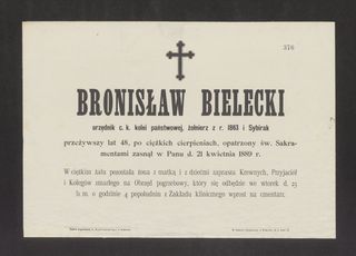 Zdjęcie powstańca styczniowego Bronisław Bielecki