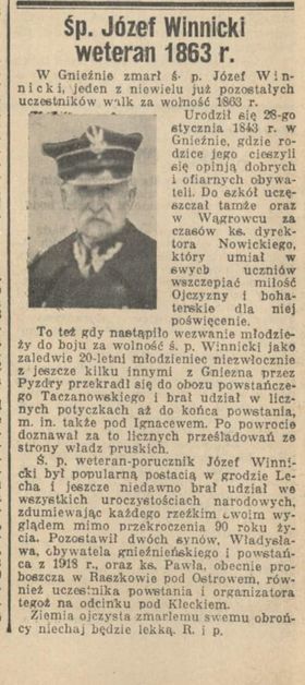 Zdjęcie powstańca styczniowego Józef Winnicki