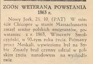 Zdjęcie powstańca styczniowego Wincenty Smołczyński
