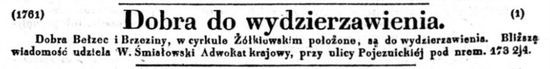 ogłoszenie w 1843 roku