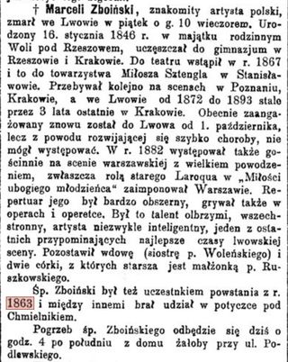 Zdjęcie powstańca styczniowego Marceli  Zboiński 