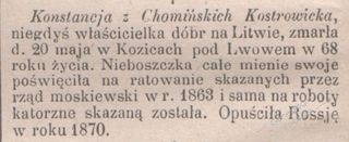 Zdjęcie powstańca styczniowego Konstancja Kostrowicka