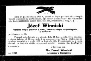 Zdjęcie powstańca styczniowego Józef Winnicki