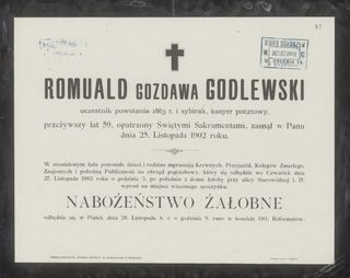 Zdjęcie powstańca styczniowego Romuald Godlewski