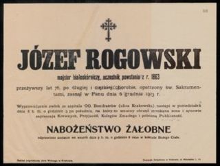 Zdjęcie powstańca styczniowego Józef Franciszek Rogowski