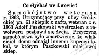 Zdjęcie powstańca styczniowego Adolf Paszkowski