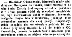 Olszewski Bronisław ( - 1897) 