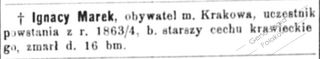 Zdjęcie powstańca styczniowego Ignacy Marek