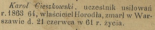 Cieszkowski Karol (ok. 1829 - 1890)