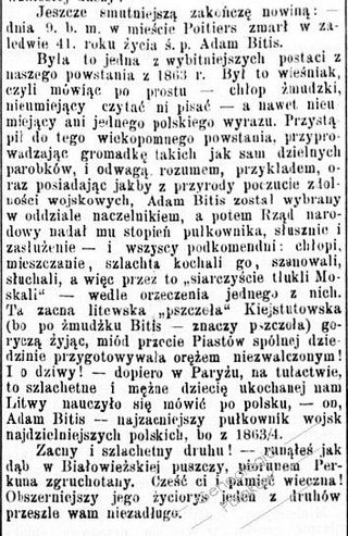 Zdjęcie powstańca styczniowego Adam Bitis