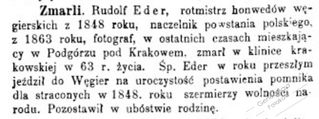 Zdjęcie powstańca styczniowego Rudolf Eder