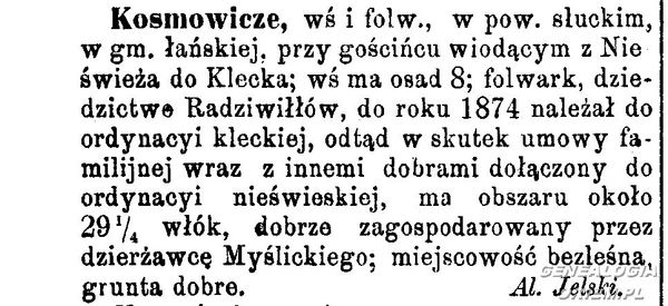 Słownik Geograficzny Królestwa Polskiego tom 4 1883 r.