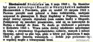 Zdjęcie powstańca styczniowego Stanisław Błociszewski