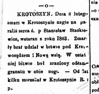 Zdjęcie powstańca styczniowego Stanisław Staśkiewicz