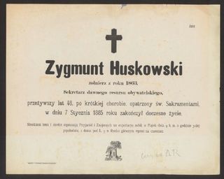 Zdjęcie powstańca styczniowego Zygmunt Huskowski