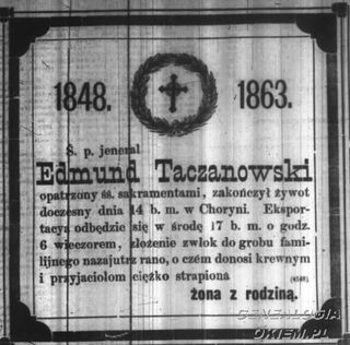 Zdjęcie powstańca styczniowego Edmund Taczanowski