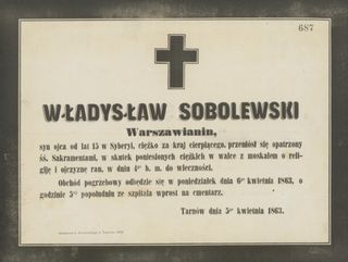 Zdjęcie powstańca styczniowego Władysław Sobolewski