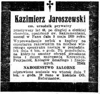 Kazimierz Jaroszewski - nekrolog